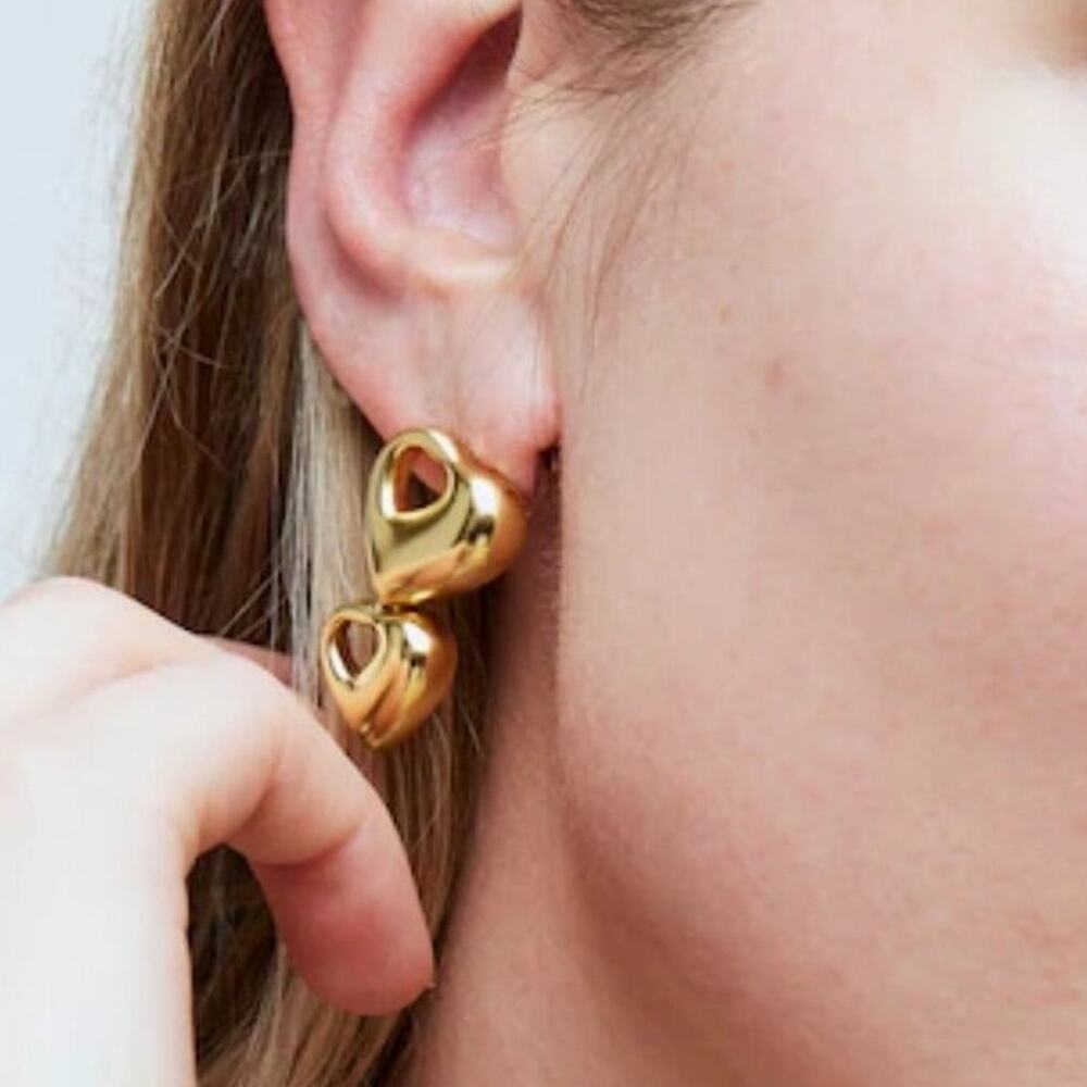 Madewell -  Heart Gold Earrings
